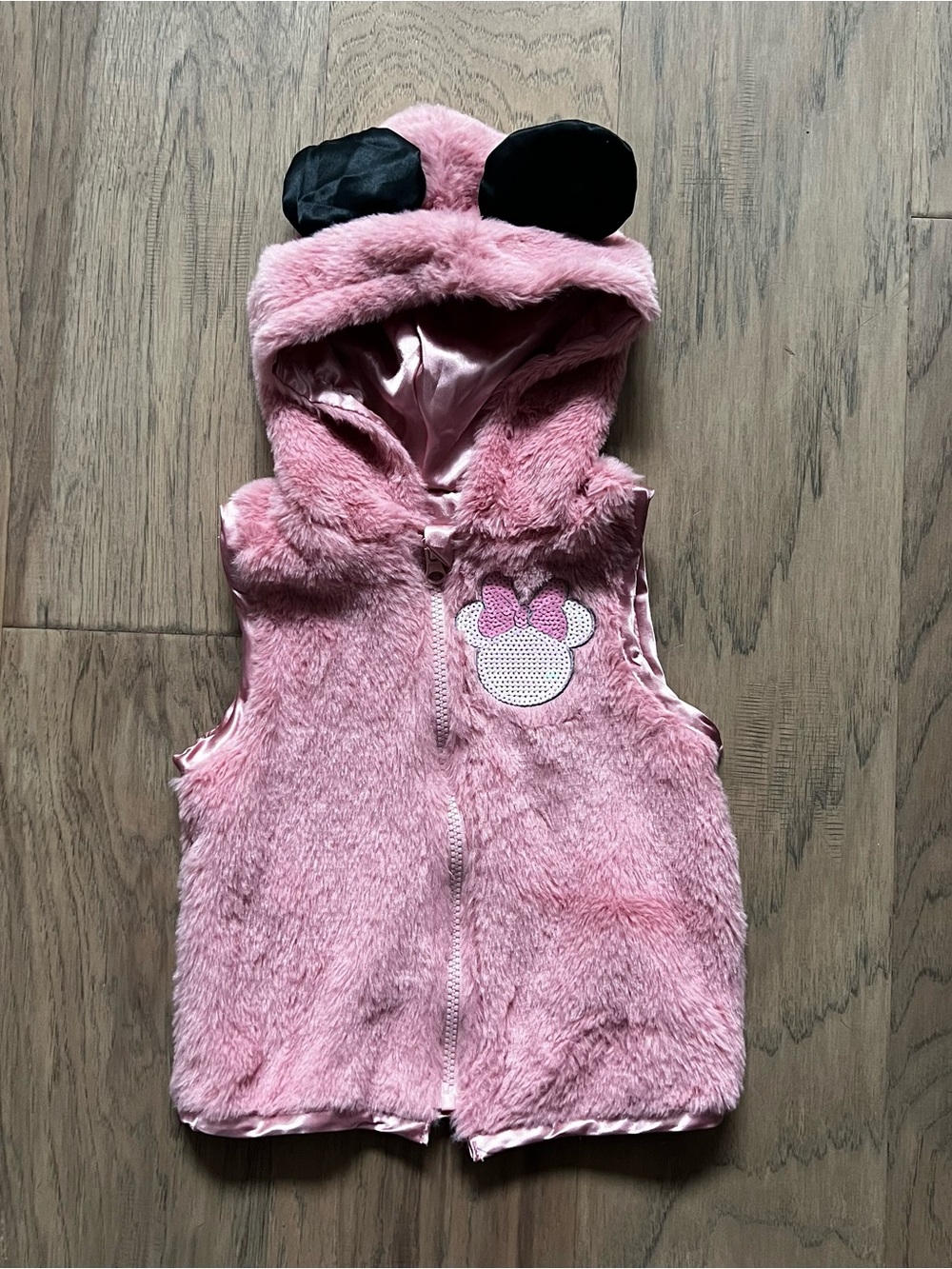 Disney Fuzzy Minnie Mouse Vest Sz 3T